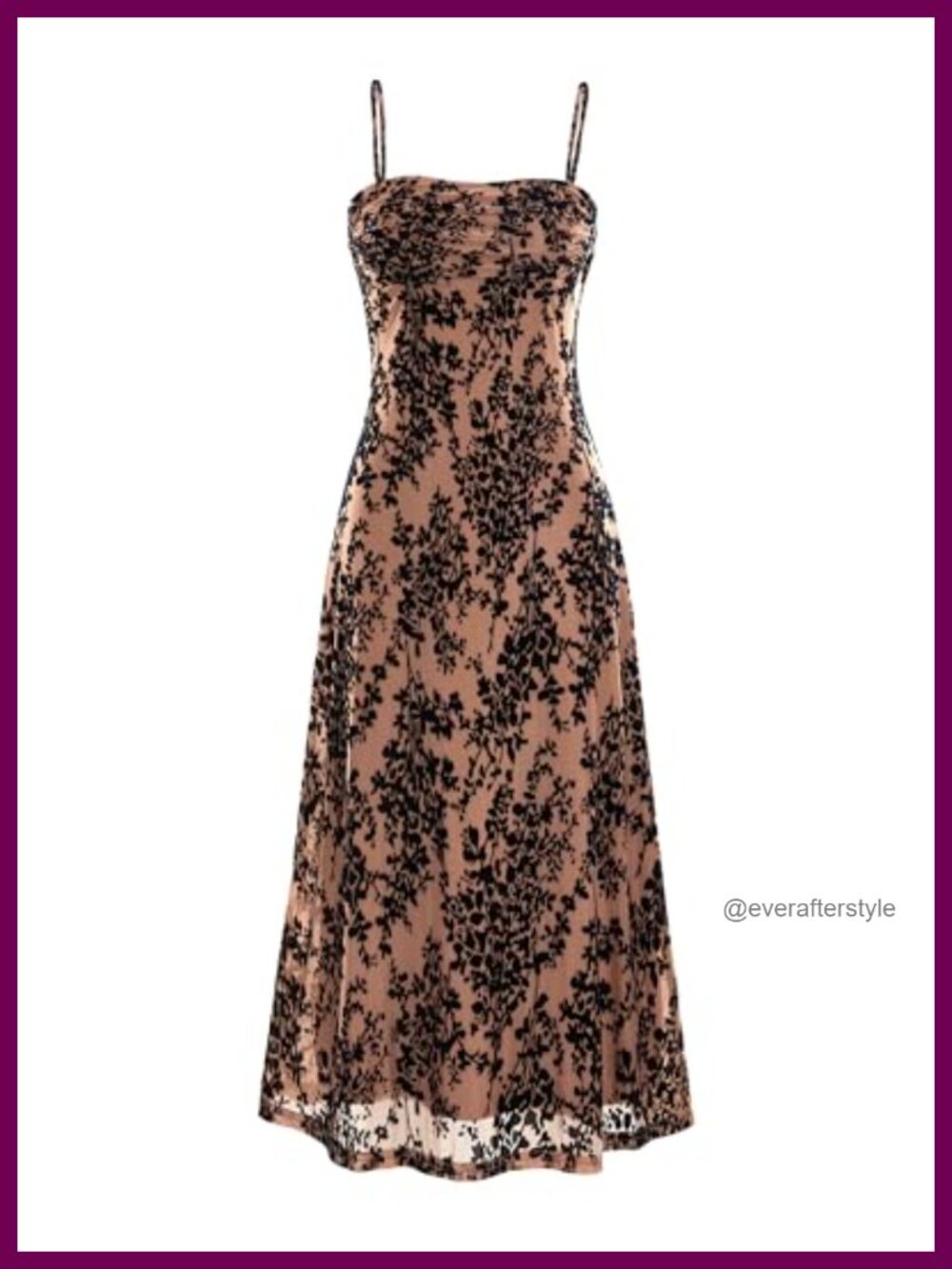Spaghetti Strap Cowl Neck Midi Dress Sleeveless Bodycon Floral Party